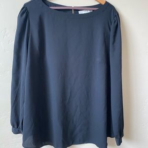 LOFT Keyhole Back Blouse